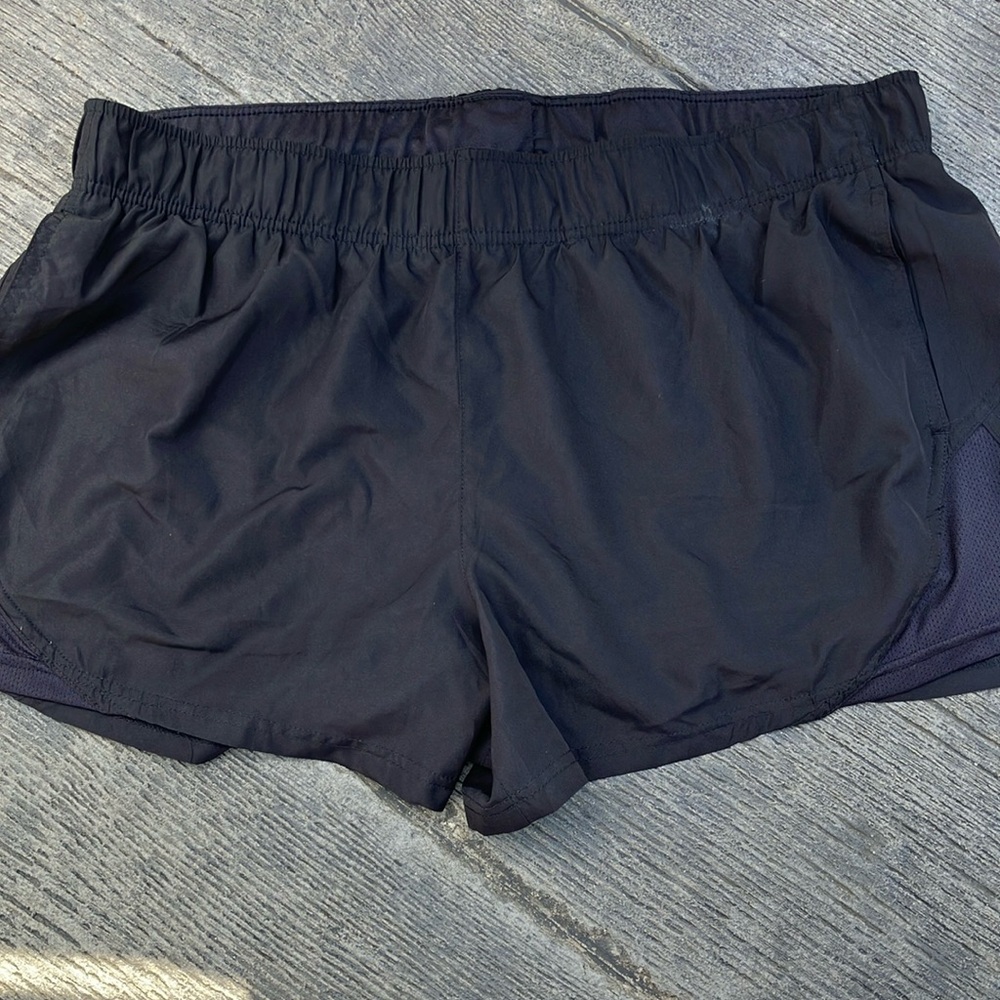 Women's Black Athletic Shorts with built in underwear. Like new! Dry wicking.